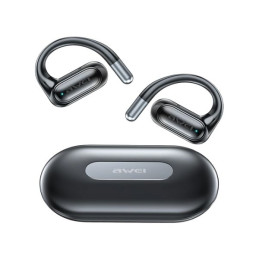 Sportowe słuchawki Bluetooth 5.4 AWEI OWS T93 + stacja dokująca, czarny