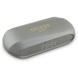 Słuchawki Bluetooth Guess TWS Elongated Metalic Printed Logo + stacja dokująca, Srebne/Silver