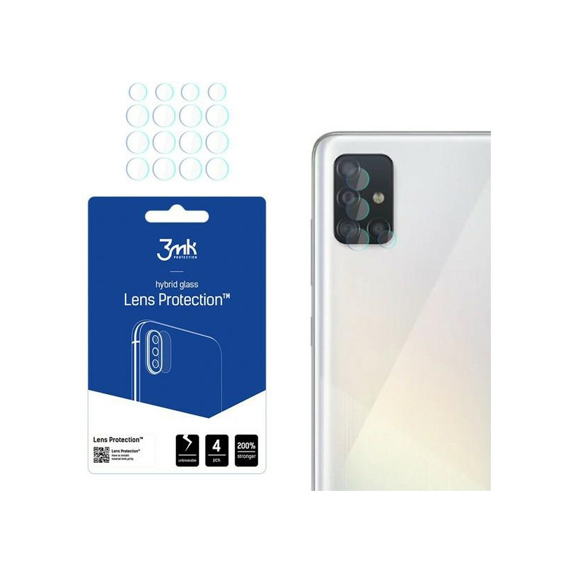 Szkło na obiektyw aparatu 3mk Lens Protection do Samsung Galaxy A52/A52 5G, 4szt