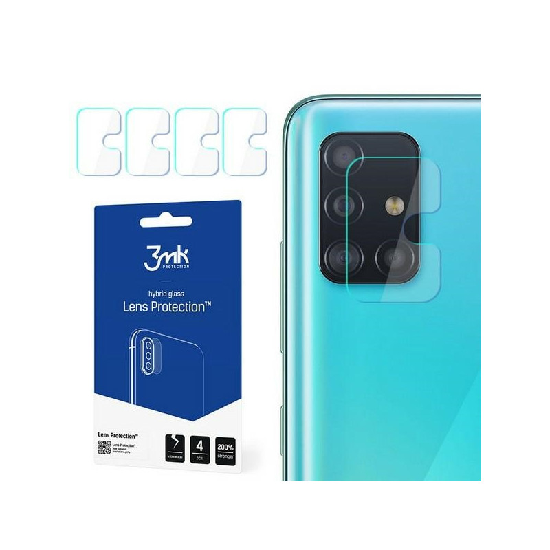 Szkło na obiektyw aparatu 3mk Lens Protection do Samsung Galaxy A51 5G, 4szt