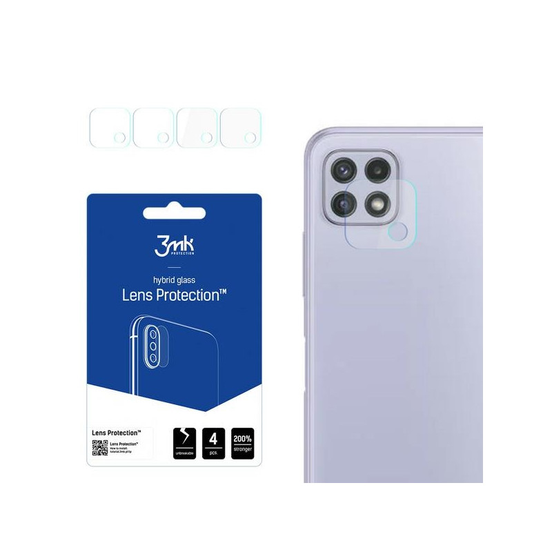 Szkło na obiektyw aparatu 3mk Lens Protection do Samsung Galaxy A22 5G, 4szt