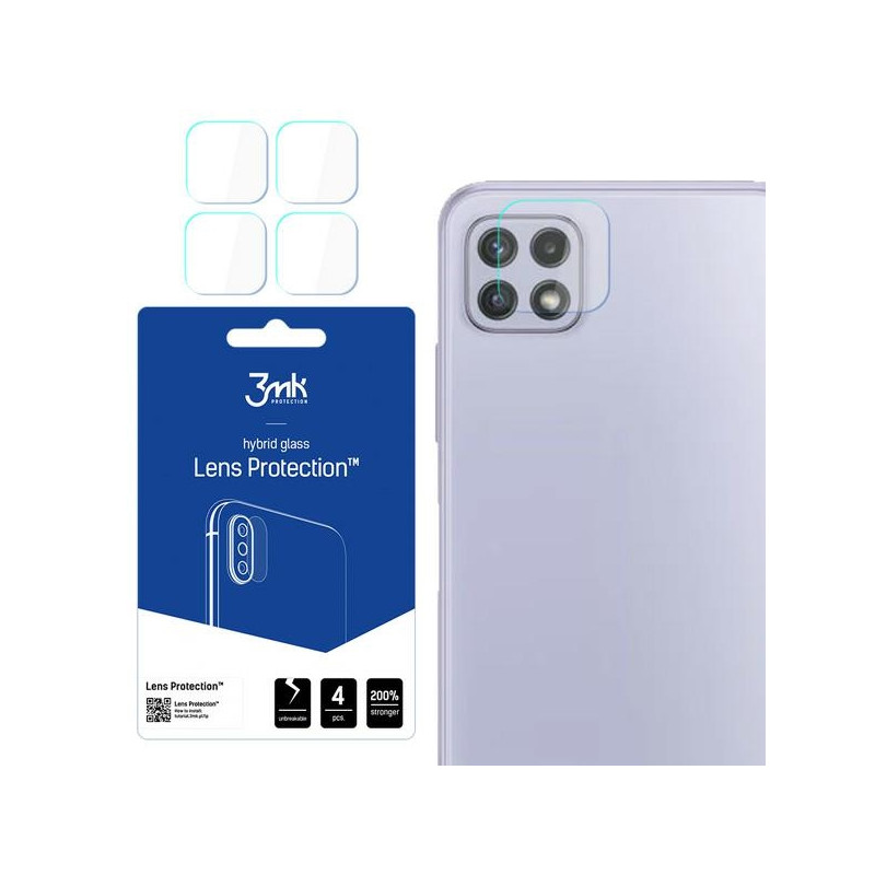 Szkło na obiektyw aparatu 3mk Lens Protection do Samsung Galaxy A22 4G, 4szt