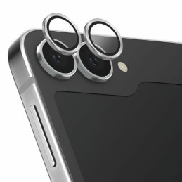 Szkło na obiektyw aparatu UNIQ Optix Aluminium Camera Lens Protector do Galaxy Z Flip6, shimmer white