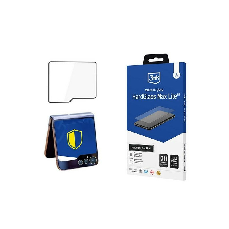 Szkło hartowane 3MK HardGlass Max Lite do Galaxy Z Flip6, czarna ramka