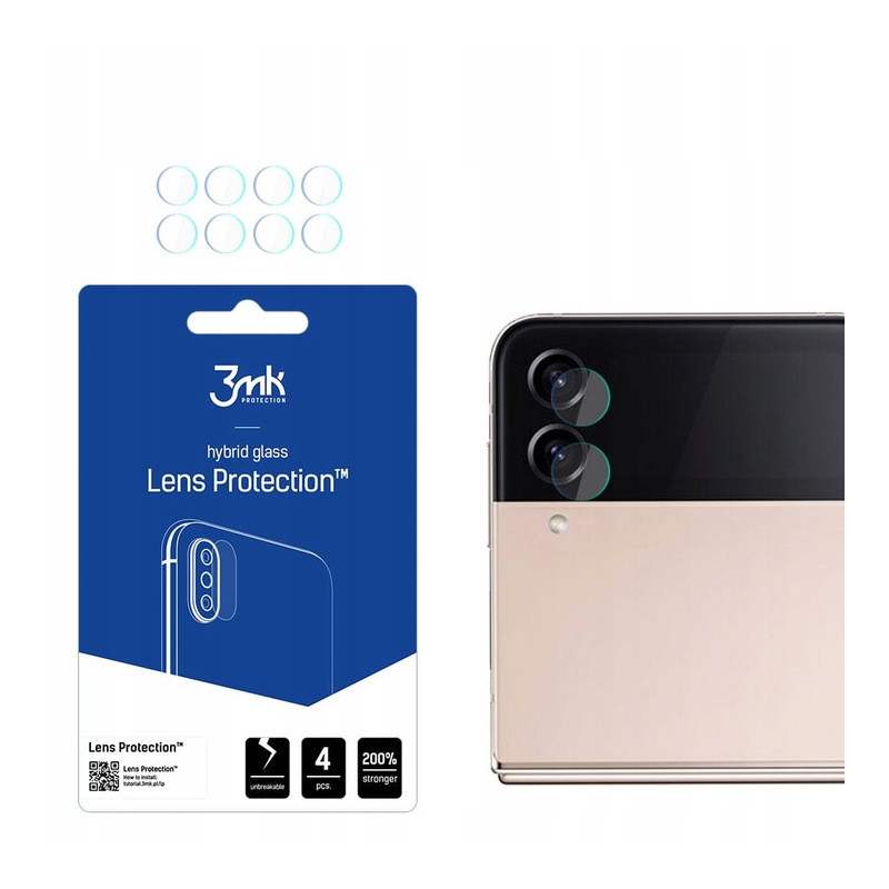 Szkło na obiektyw aparatu 3mk Lens Protection do Galaxy Z Flip4, 4szt