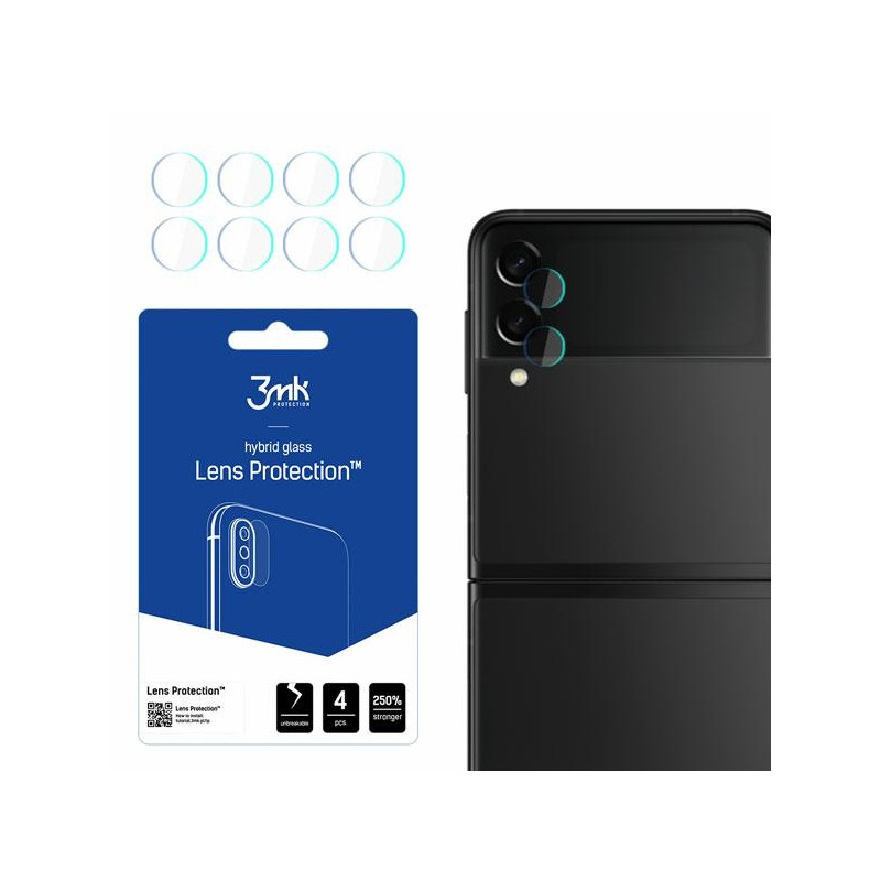 Szkło na obiektyw aparatu 3mk Lens Protection do Galaxy Z Flip3 5G, 4szt