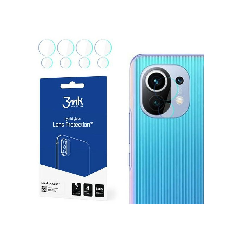 Szkło na obiektyw aparatu 3mk Lens Protection do Xiaomi Mi 11 5G, 4szt