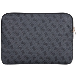 Torba / pokrowiec Guess Grained Zipper Pocket Triangle Logo na laptop do 14", czarne