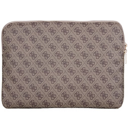 Torba / pokrowiec Guess Grained Zipper Pocket Triangle Logo na laptop do 14", brązowe