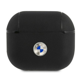 Etui BMW Geniune Leather Silver Logo do AirPods 3 cover, czarne