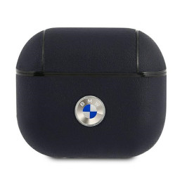 Etui BMW Geniune Leather Silver Logo do AirPods 3 cover,  granatowe