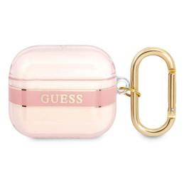 Etui Guess Strap Collection do AirPods 3 cover, różowe