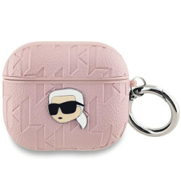 Etui Karl Lagerfeld Monogram Karl Head do AirPods 3 cover, różowe