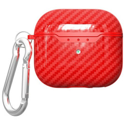 Etui Beline AirPods Carbon do AirPods 4, czerwone