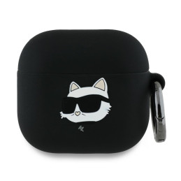 Etui Karl Lagerfeld Silicone Choupette Head 3D do AirPods 4 cover, czarne