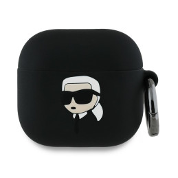 Etui Karl Lagerfeld Silicone Karl Head 3D do AirPods 4 cover, czarne