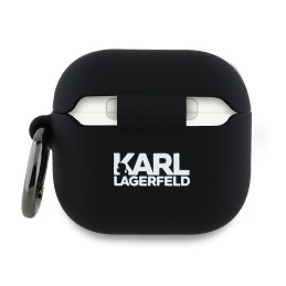 Etui Karl Lagerfeld Silicone Karl Head 3D do AirPods 4 cover, czarne