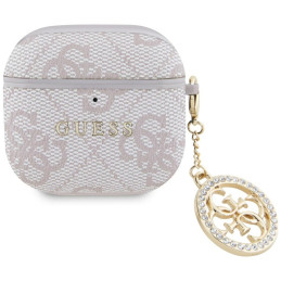 Etui Guess 4G Strass Charm do AirPods 4, różowy