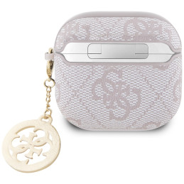 Etui Guess 4G Strass Charm do AirPods 4, różowy