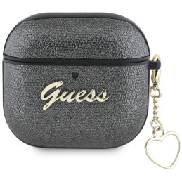 Etui Guess Metallic Script Charm do AirPods 4, czarny