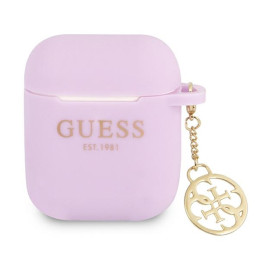 Etui Guess Silicone Charm 4G Collection do AirPods 1/2 fioletowe