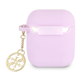 Etui Guess Silicone Charm 4G Collection do AirPods 1/2 fioletowe