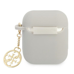Etui Guess Silicone Charm 4G Collection do AirPods 1/2 cover, szary/grey