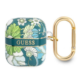 Etui Guess Flower Strap Collection do AirPods 1/2 cover, zielony/green