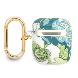 Etui Guess Flower Strap Collection do AirPods 1/2 cover, zielony/green