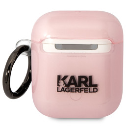 Etui Karl Lagerfeld Ikonik Choupette do Airpods 1/2 cover, różowe