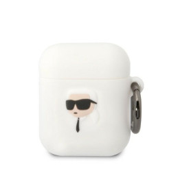 Etui Karl Lagerfeld Silicone Karl Head 3D do AirPods 1/2 cover, białe
