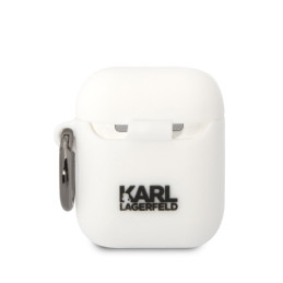 Etui Karl Lagerfeld Silicone Karl Head 3D do AirPods 1/2 cover, białe