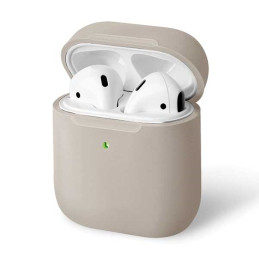 Etui UNIQ Lino Silicone do AirPods 1/2, beżowe