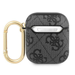 Etui Guess 4G Script Metal Collection do AirPods 1/2 cover, szary/grey