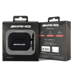 Etui AMG Silicone White Logo do AirPods Pro 2, czarne 
