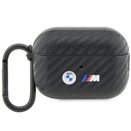 Etui BMW Carbon Double Metal Logo do AirPods Pro 2, czarne 