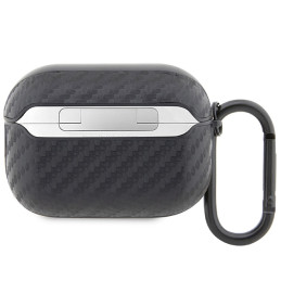 Etui BMW Carbon Double Metal Logo do AirPods Pro 2, czarne 