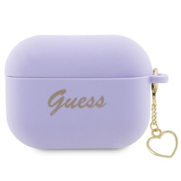 Etui Guess Silicone Charm Heart Collection do AirPods Pro 2, purpurowe
