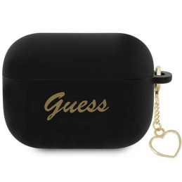 Etui Guess Silicone Charm Heart Collection do AirPods Pro 2, czarne