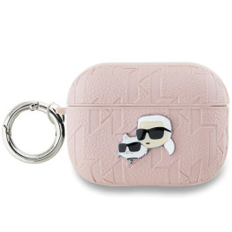 Etui Karl Lagerfeld Monogram Karl & Choupette Head do AirPods Pro 2, różowe