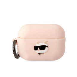 Etui Karl Lagerfeld Silicone Choupette Head 3D do AirPods Pro 2, różowe