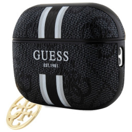 Etui Guess 4G Printed Stripes Charm do AirPods Pro 2, czarne
