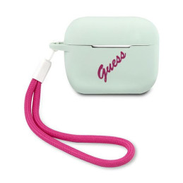 Etui Guess Silicone Vintage do AirPods Pro, niebieski fuksja