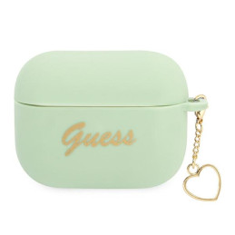 Etui Guess Silicone Charm Heart Collection do AirPods Pro , zielone