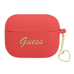 Etui Guess Silicone Charm Heart Collection do AirPods Pro cover, czerwone