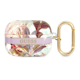 Etui Guess Flower Strap Collection do AirPods Pro, fioletowe