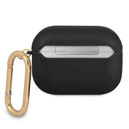 Etui Guess Saffiano Script Metal Collection do AirPods Pro, czarne