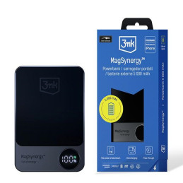 Powerbank 3mk MagSynergy z MagSafe, 1x USB-C, 1x Lightning, 5000mAh, 18W, grafitowy