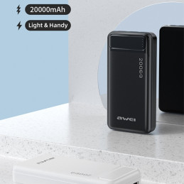 PowerBank AWEI P6K 20000mAh 2xUSB/PD/Micro-USB czarny