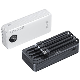 PowerBank AWEI P134K 20000mAh  wyświetlacz + kable USB/PD/Lightning/MicroUSB czarny